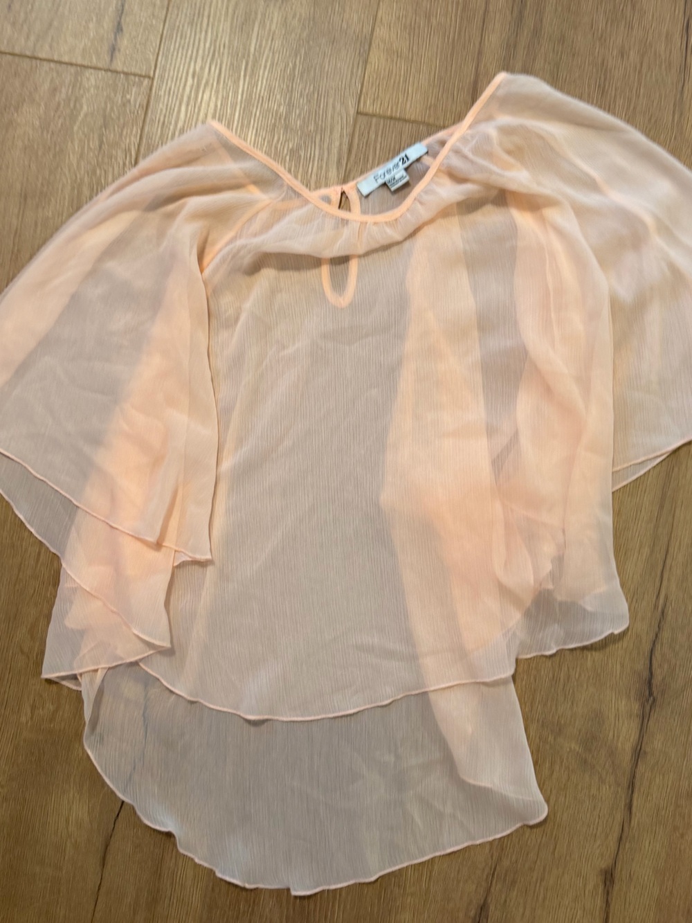 Forever 21 Peach Layered Chiffon Ruffle Top